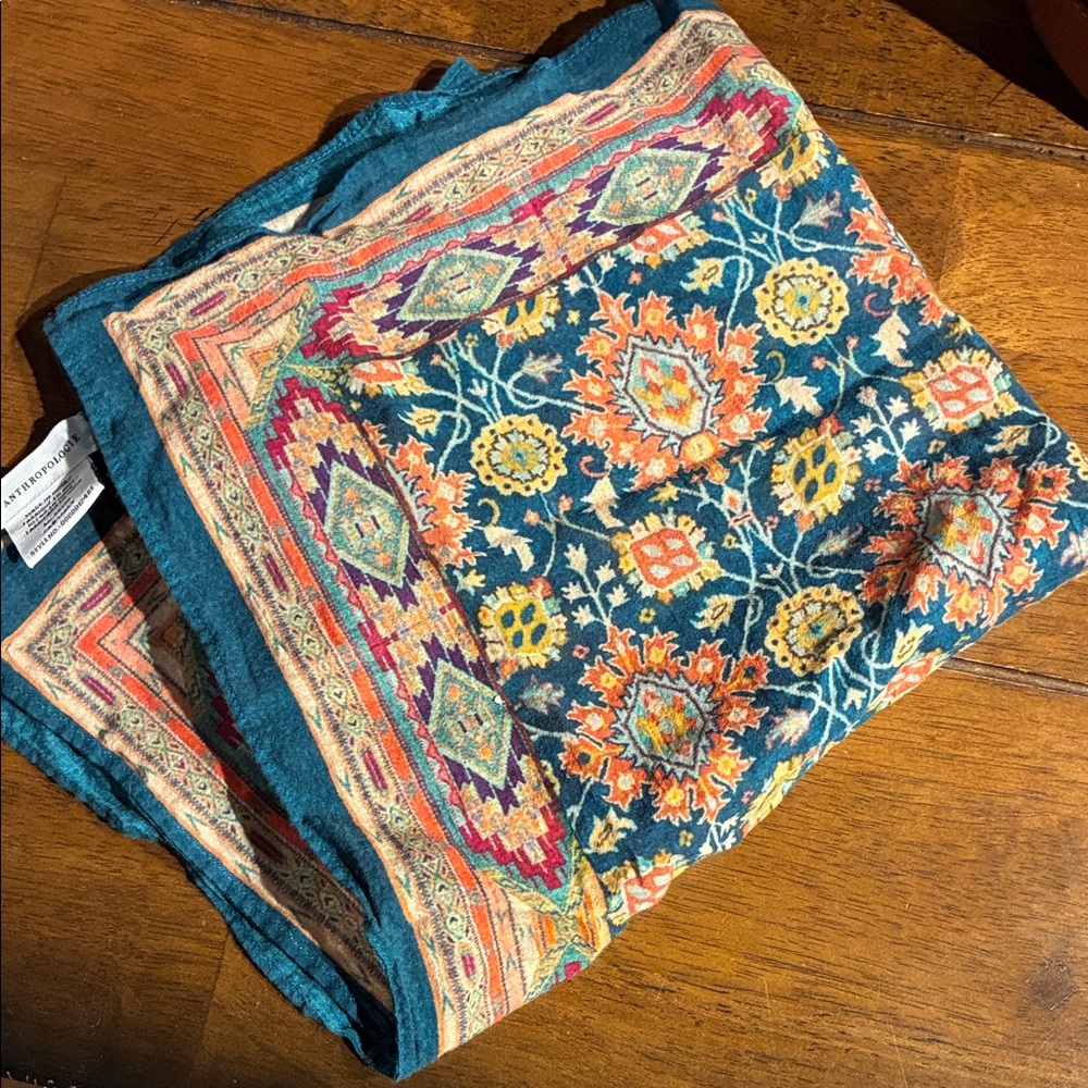 Anthropologie Blue and Multicolor Wrap